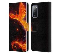 Head Case Designs Officially Licensed Christos Karapanos Immortal Flames Alternative Phoenix Leather Wallet Case Compatible With Samsung Galaxy S20 FE / 5G