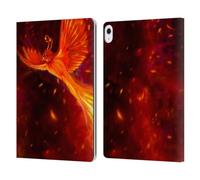 Head Case Designs Officially Licensed Christos Karapanos Immortal Flames Phoenix Leather Wallet Case Compatible With Apple iPad Air 13 2024/2025