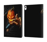 Head Case Designs Officially Licensed Christos Karapanos Pumpkin Horror 4 Leather Wallet Case Compatible With Apple iPad Air 13 2024/2025