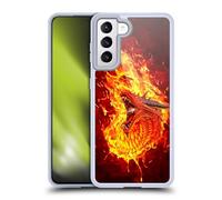 Head Case Designs Officially Licensed Christos Karapanos Through The Flames Mythical Gel Case [Military Grade Protection] Compatible with Samsung Galaxy S21 5G and Compatible with MagSafe
