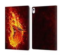 Head Case Designs Officially Licensed Christos Karapanos Through The Flames Mythical Leather Wallet Case Compatible With Apple iPad Air 13 2024/2025