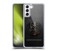 Head Case Designs Officially Licensed Cobra Kai Metal Logo Graphics Gel Case [Military Grade Protection] Compatible with Samsung Galaxy S21+ 5G and Compatible with MagSafe