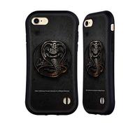 Head Case Designs Officially Licensed Cobra Kai Metal Logo Graphics Hybrid Case Compatible With Apple iPhone 7/8 / SE 2020 & 2022