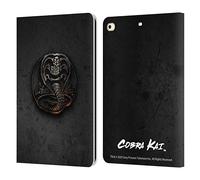 Head Case Designs Officially Licensed Cobra Kai Metal Logo Graphics Leather Wallet Case Compatible With Apple iPad 9.7 2017 / iPad 9.7 2018