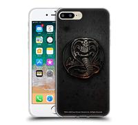 Head Case Designs Officially Licensed Cobra Kai Metal Logo Graphics Soft Gel Case [Military Grade Protection] Compatible With Apple iPhone 7 Plus/iPhone 8 Plus