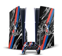 Head Case Designs Officially Licensed Crystal Palace FC Black Marble Logo Art Vinyl Sticker Gaming Skin Decal Compatible With Sony PlayStation 5 PS5 Slim Disc Edition Console & DualSense Controller