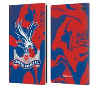 Head Case Designs Officially Licensed Crystal Palace FC Red And Blue Marble Crest Leather Wallet Case Compatible With Amazon Fire Max 11 2023