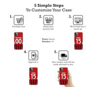 Head Case Designs Officially Licensed Custom Customised Personalised AC Milan Home 2024/25 Kit Leather Wallet Case Compatible With Apple iPad Pro 13 M4 2024