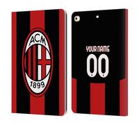 Head Case Designs Officially Licensed Custom Customised Personalised AC Milan Home 2026/27 Crest Kit Leather Wallet Case Compatible With Apple iPad 9.7 2017 / iPad 9.7 2018