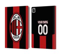 Head Case Designs Officially Licensed Custom Customised Personalised AC Milan Home 2026/27 Crest Kit Leather Wallet Case Compatible With Apple iPad Pro 12.9 2020/2021/2022
