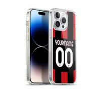 Head Case Designs Officially Licensed Custom Customised Personalised AC Milan Home 2026/27 Crest Kit Gel Case [Military Grade] Compatible with Apple iPhone 14 Pro Max and Compatible with MagSafe