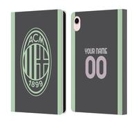 Head Case Designs Officially Licensed Custom Customised Personalised AC Milan Third 2024/25 Kit Leather Wallet Case Compatible With Apple iPad mini (2021/2024)