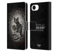Head Case Designs Officially Licensed Custom Customised Personalised Alchemy Gothic Nine Lives Of Poe Skulls Name and Initial Leather Book Wallet Case Cover Compatible With Apple iPhone 16e