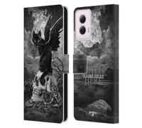 Head Case Designs Officially Licensed Custom Customised Personalised Alchemy Gothic Paracelsus Name and Initial Leather Book Wallet Case Cover Compatible With Motorola Moto G Power (2024)
