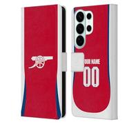Head Case Designs Officially Licensed Custom Customised Personalised Arsenal FC Home 2024/25 Kit Leather Wallet Case Compatible With Samsung Galaxy S26 Ultra