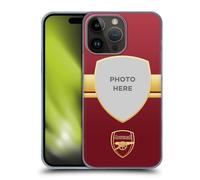 Head Case Designs Officially Licensed Custom Customised Personalised Arsenal FC Red and Gold Customised Photos Hard Back Case Compatible With Apple iPhone 15 Pro Max