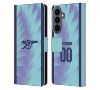 Head Case Designs Officially Licensed Custom Customised Personalised Arsenal FC Third 2024/25 Kit Leather Wallet Case Compatible With Samsung Galaxy S26 Plus