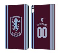 Head Case Designs Officially Licensed Custom Customised Personalised Aston Villa FC Home 2026/27 Crest Kit Leather Wallet Case Compatible With Apple iPad 10.9 2022/2025
