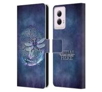 Head Case Designs Officially Licensed Custom Customised Personalised Brigid Ashwood Dragonfly Name and Initial Leather Book Wallet Case Cover Compatible With Motorola Moto G Power (2024)
