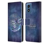 Head Case Designs Officially Licensed Custom Customised Personalised Brigid Ashwood Dragonfly Name and Initial Leather Book Wallet Case Cover Compatible With Motorola Moto G Play (2024)