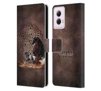 Head Case Designs Officially Licensed Custom Customised Personalised Brigid Ashwood Horse Name and Initial Leather Book Wallet Case Cover Compatible With Motorola Moto G Power (2024)