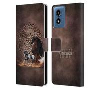 Head Case Designs Officially Licensed Custom Customised Personalised Brigid Ashwood Horse Name and Initial Leather Book Wallet Case Cover Compatible With Motorola Moto G Play (2024)