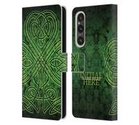 Head Case Designs Officially Licensed Custom Customised Personalised Brigid Ashwood Irish Shamrock Name and Initial Leather Book Wallet Case Cover Compatible With Sony Xperia 1 V 5G