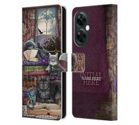Head Case Designs Officially Licensed Custom Customised Personalised Brigid Ashwood Storytime Cats And Books Name and Initial Leather Book Wallet Case Cover Compatible With OnePlus Nord N30