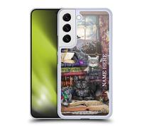 Head Case Designs Officially Licensed Custom Customised Personalised Brigid Ashwood Storytime Cats And Books Name and Initial Hard Back Case Compatible With Samsung Galaxy S22 5G