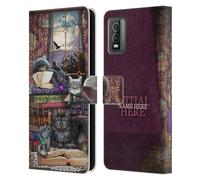 Head Case Designs Officially Licensed Custom Customised Personalised Brigid Ashwood Storytime Cats And Books Name and Initial Leather Book Wallet Case Cover Compatible With Nokia C210