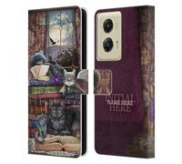 Head Case Designs Officially Licensed Custom Customised Personalised Brigid Ashwood Storytime Cats And Books Name and Initial Leather Book Wallet Case Compatible With Motorola Moto G Stylus 5G (2024)