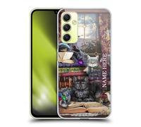 Head Case Designs Officially Licensed Custom Customised Personalised Brigid Ashwood Storytime Cats And Books Name and Initial Hard Back Case Compatible With Samsung Galaxy A34 5G