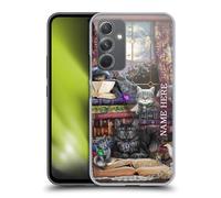 Head Case Designs Officially Licensed Custom Customised Personalised Brigid Ashwood Storytime Cats And Books Name and Initial Hard Back Case Compatible With Samsung Galaxy A54 5G