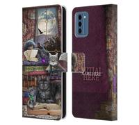 Head Case Designs Officially Licensed Custom Customised Personalised Brigid Ashwood Storytime Cats And Books Name and Initial Leather Book Wallet Case Cover Compatible With Nokia NC300