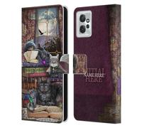 Head Case Designs Officially Licensed Custom Customised Personalised Brigid Ashwood Storytime Cats And Books Name and Initial Leather Book Wallet Case Compatible With Motorola Moto G Power (2023)