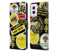 Head Case Designs Officially Licensed Custom Customised Personalised Cobra Kai Name In Strike Logo 2 Art Leather Book Wallet Case Cover Compatible With Motorola Moto G Power (2024)
