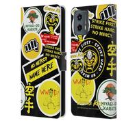 Head Case Designs Officially Licensed Custom Customised Personalised Cobra Kai Name In Strike Logo 2 Art Leather Book Wallet Case Cover Compatible With Motorola Moto G (2023)