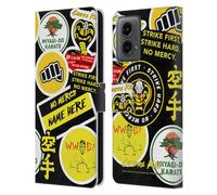 Head Case Designs Officially Licensed Custom Customised Personalised Cobra Kai Name In Strike Logo 2 Art Leather Book Wallet Case Cover Compatible With Motorola Moto G (2024)