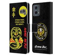 Head Case Designs Officially Licensed Custom Customised Personalised Cobra Kai Name In Strike Logo Art Leather Book Wallet Case Cover Compatible With Motorola Moto G (2023)