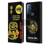 Head Case Designs Officially Licensed Custom Customised Personalised Cobra Kai Name In Strike Logo Art Leather Book Wallet Case Cover Compatible With Motorola Moto G Play (2023)