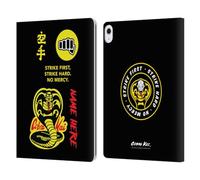 Head Case Designs Officially Licensed Custom Customised Personalised Cobra Kai Name In Strike Logo Art Leather Wallet Case Compatible With Apple iPad Air 13 2024/2025