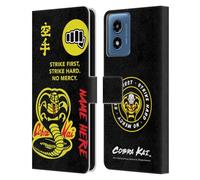 Head Case Designs Officially Licensed Custom Customised Personalised Cobra Kai Name In Strike Logo Art Leather Book Wallet Case Cover Compatible With Motorola Moto G Play (2024)