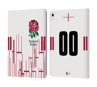 Head Case Designs Officially Licensed Custom Customised Personalised England Rugby Union Home 2022/23 Kit Leather Wallet Case Compatible With Apple iPad Air 13 2024/2025