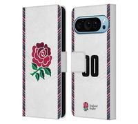 Head Case Designs Officially Licensed Custom Customised Personalised England Rugby Union Home 2024/25 Kit Leather Wallet Case Compatible With Google Pixel 9 / Pixel 9 Pro