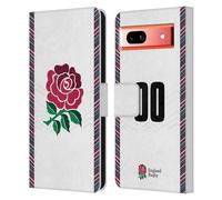 Head Case Designs Officially Licensed Custom Customised Personalised England Rugby Union Home 2024/25 Kit Leather Wallet Case Compatible With Google Pixel 7a