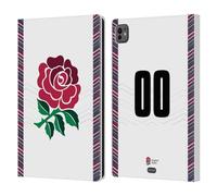 Head Case Designs Officially Licensed Custom Customised Personalised England Rugby Union Home 2024/25 Kit Leather Wallet Case Compatible With Apple iPad Pro 11 M4/M5 2024/2025