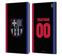 Head Case Designs Officially Licensed Custom Customised Personalised FC Barcelona Away 2024/25 Kit Leather Book Wallet Case Cover Compatible With Amazon Fire Max 11 2023