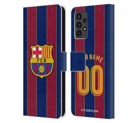 Head Case Designs Officially Licensed Custom Customised Personalised FC Barcelona Home 2020/21 Kit Leather Book Wallet Case Cover Compatible With Samsung Galaxy A13 (2022)