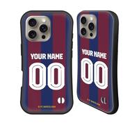 Head Case Designs Officially Licensed Custom Customised Personalised FC Barcelona Home 2023/24 Kit Hybrid Case Compatible With Apple iPhone 16 Pro
