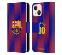 Head Case Designs Officially Licensed Custom Customised Personalised FC Barcelona Home 2025/26 Kit Leather Wallet Case Compatible With Apple iPhone 13 Mini